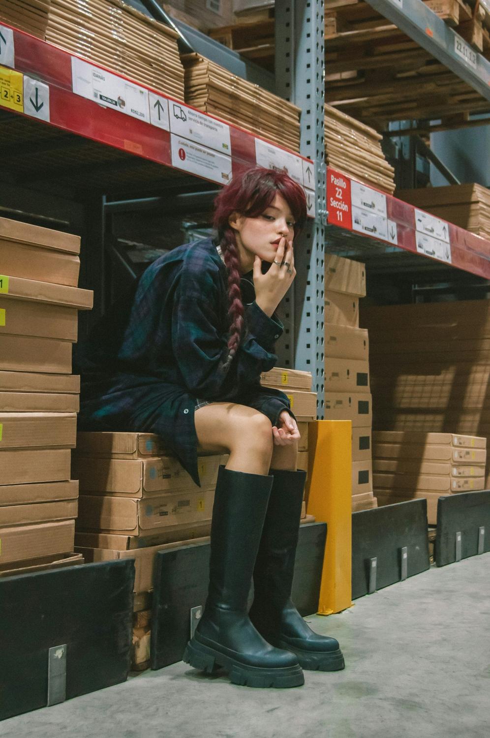 Warehouse worker on a supplier call